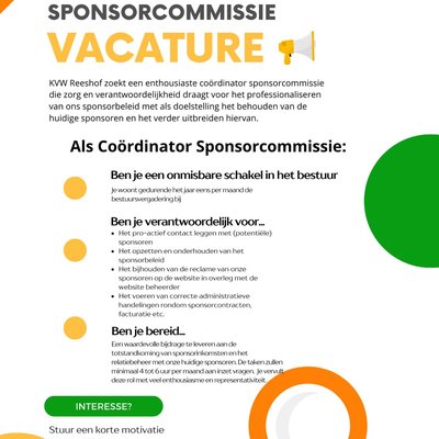 Vacature Sponsorcommissie